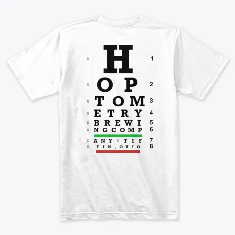 Eye Chart Tee - Black Letters/Glasses